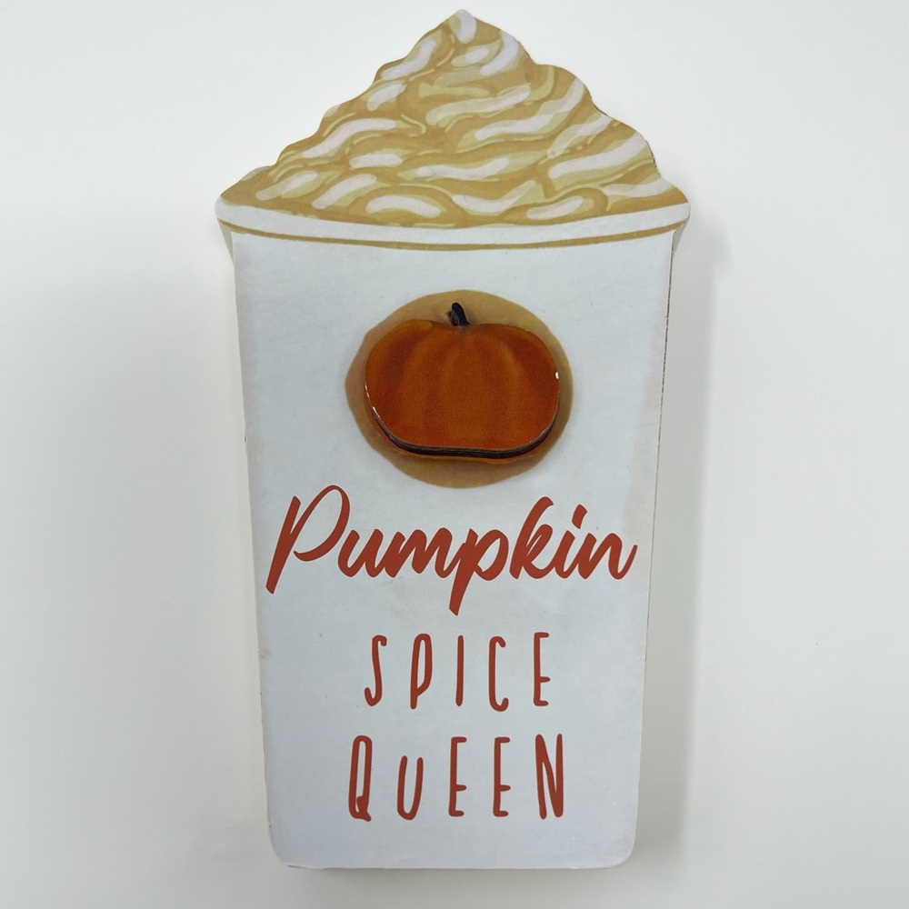 Pumpkin Spice Wooden Sign Fall Home Decor Rustic Farmhouse Tabletop Accent Room